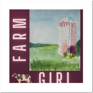 Farm Girl & Silo v3 Posters and Art